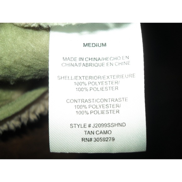 Mens Camo Fleece Pullover Jacket Quarter Snap Button Up Sherpa Medium - Picture 9 of 11